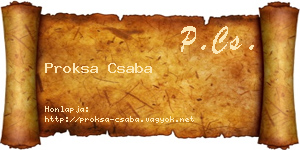 Proksa Csaba névjegykártya