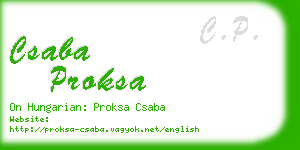 csaba proksa business card